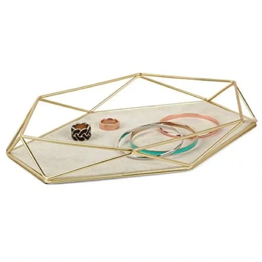 NEW Umbra Display Prisma Tray Sung Wook Park Geometric Gold Tone